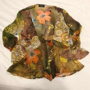 Island Shop Hand-painted Silk Jacket